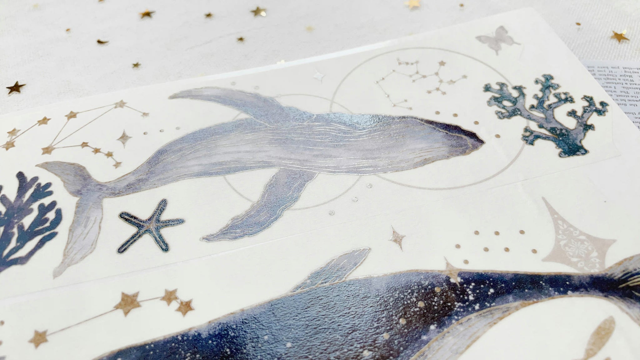 Menu Stationery Masking Tape: Galaxy of Whales