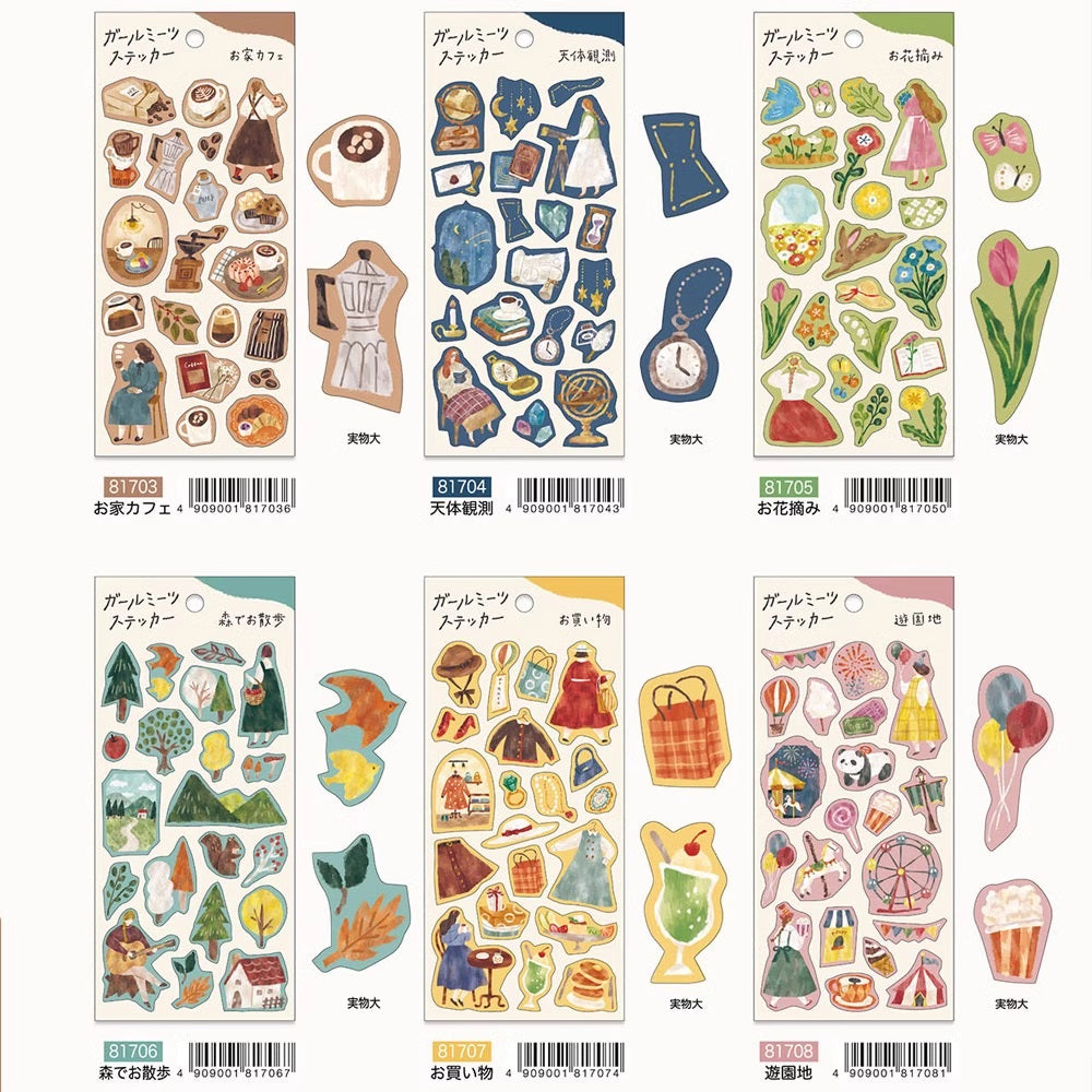 Mind Wave Sticker Sheet: Girls Daily Life