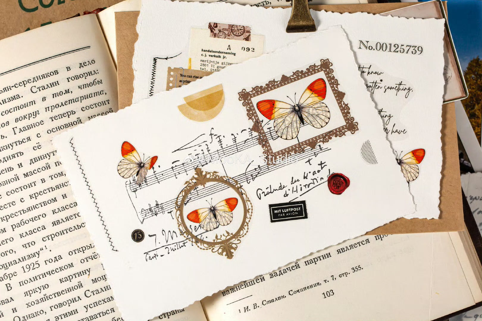 Mooka Studio Masking Tape: Old Book Pages