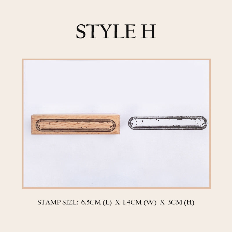 Mottled Rectangular Frames Rubber Stamps