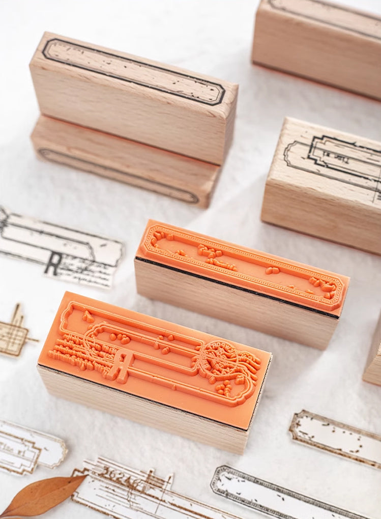 Mottled Rectangular Frames Rubber Stamps