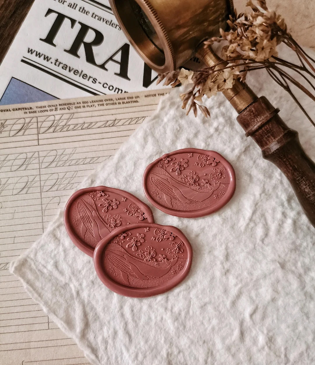 Oceanic Studio Wax Seal Stamp: Sea of Flowers