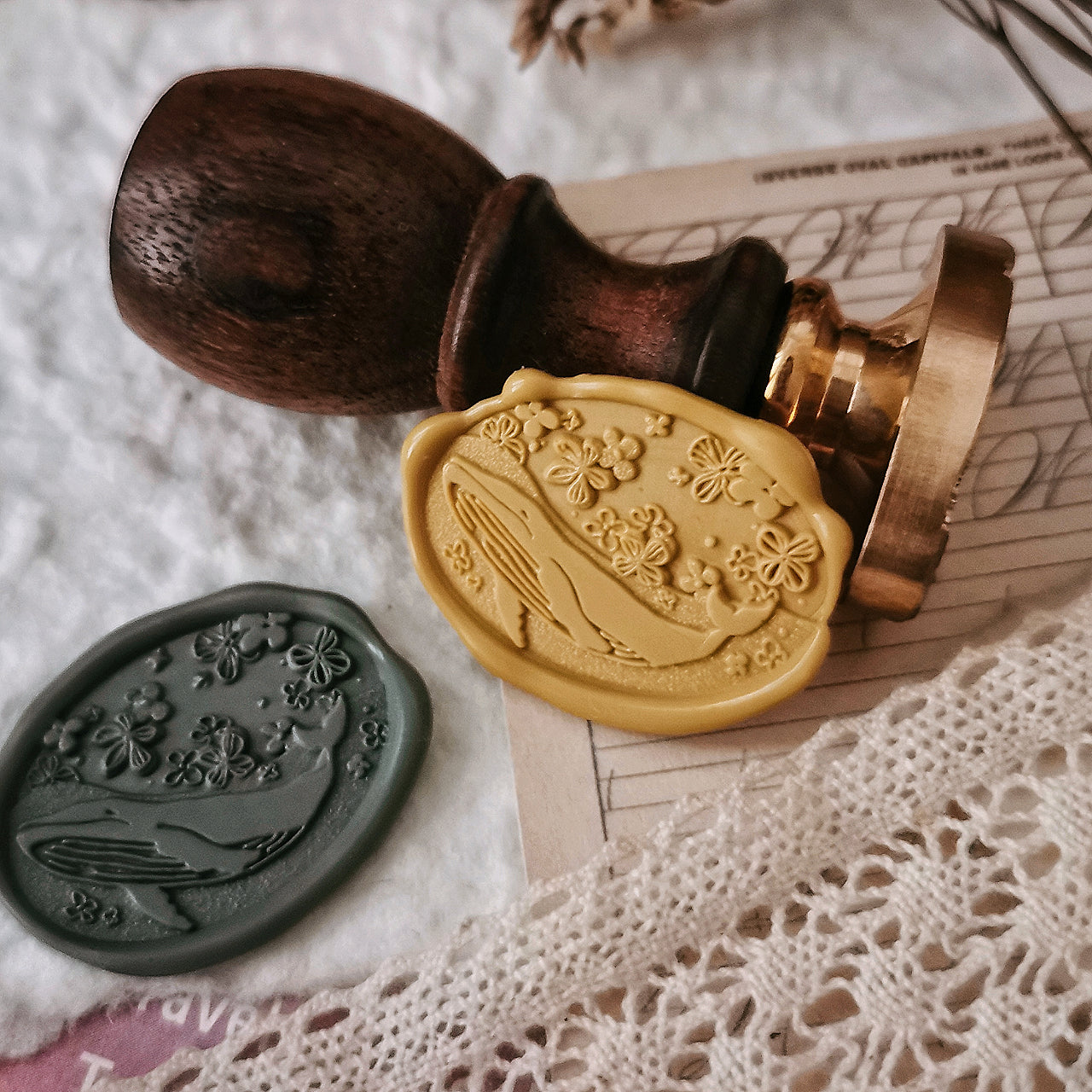 Oceanic Studio Wax Seal Stamp: Sea of Flowers