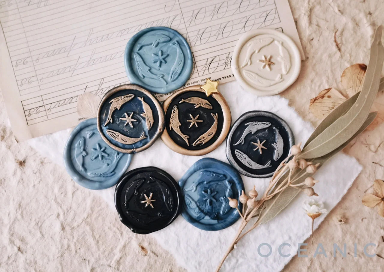 Oceanic Studio Wax Seal Stamp: Whale Pod
