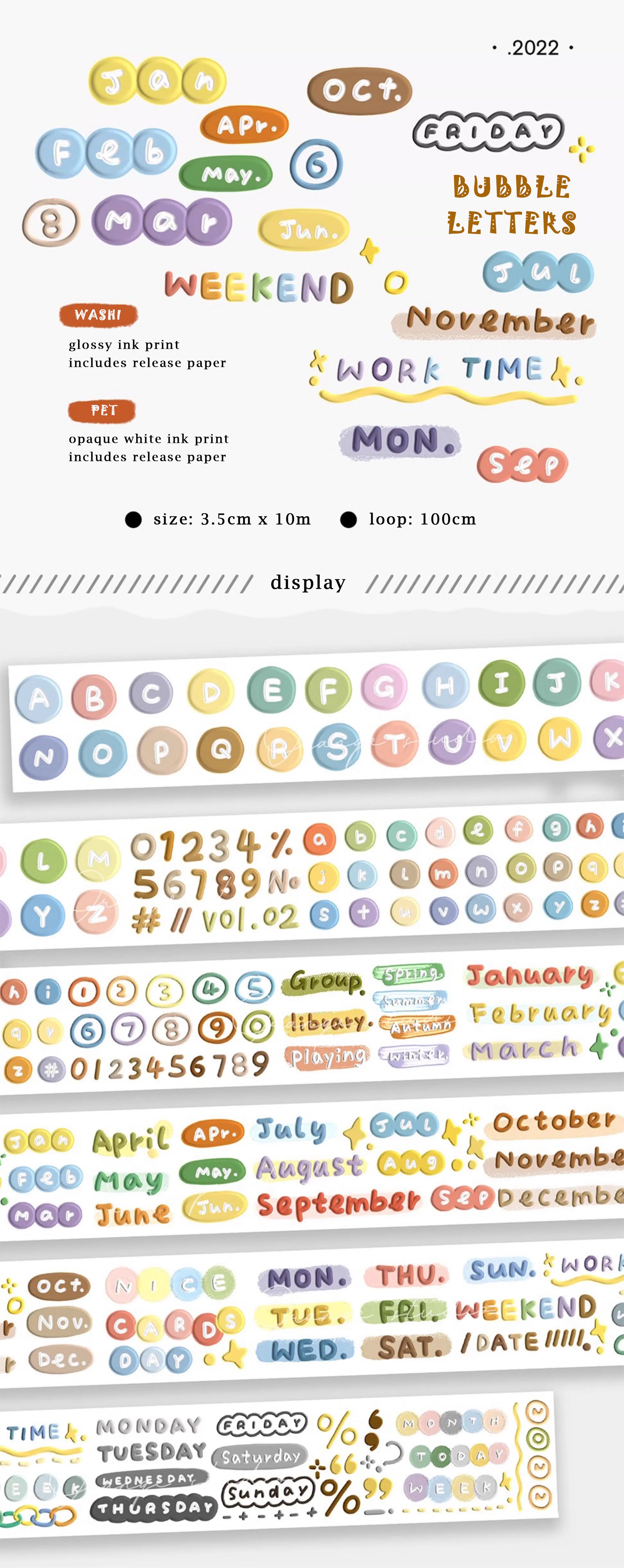 Orange Studio Masking Tape: Bubble Letters