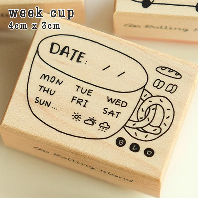 Rolling Island Rubber Stamp: Coffee Time