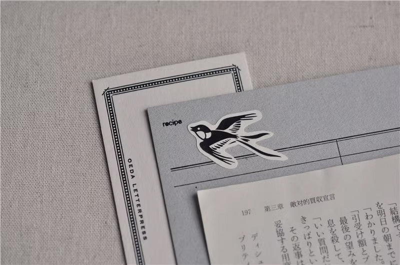 Maru Stationery Sticker Sheet: Swallow