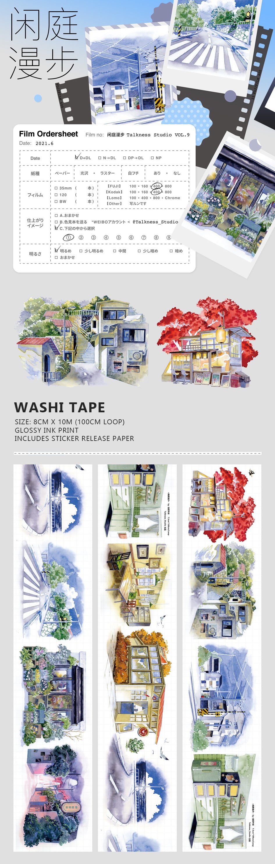 Talkness Studio Masking Tape: A Walk Through Town