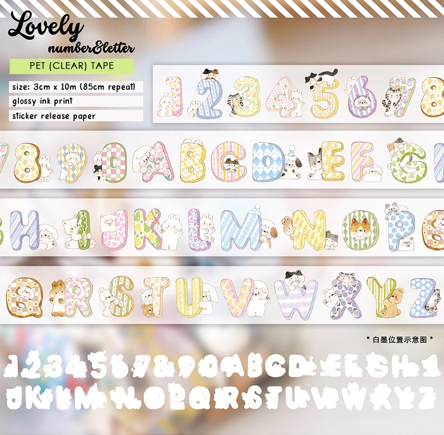 Tang Yuan Masking Tape: Lovely Number and Letter