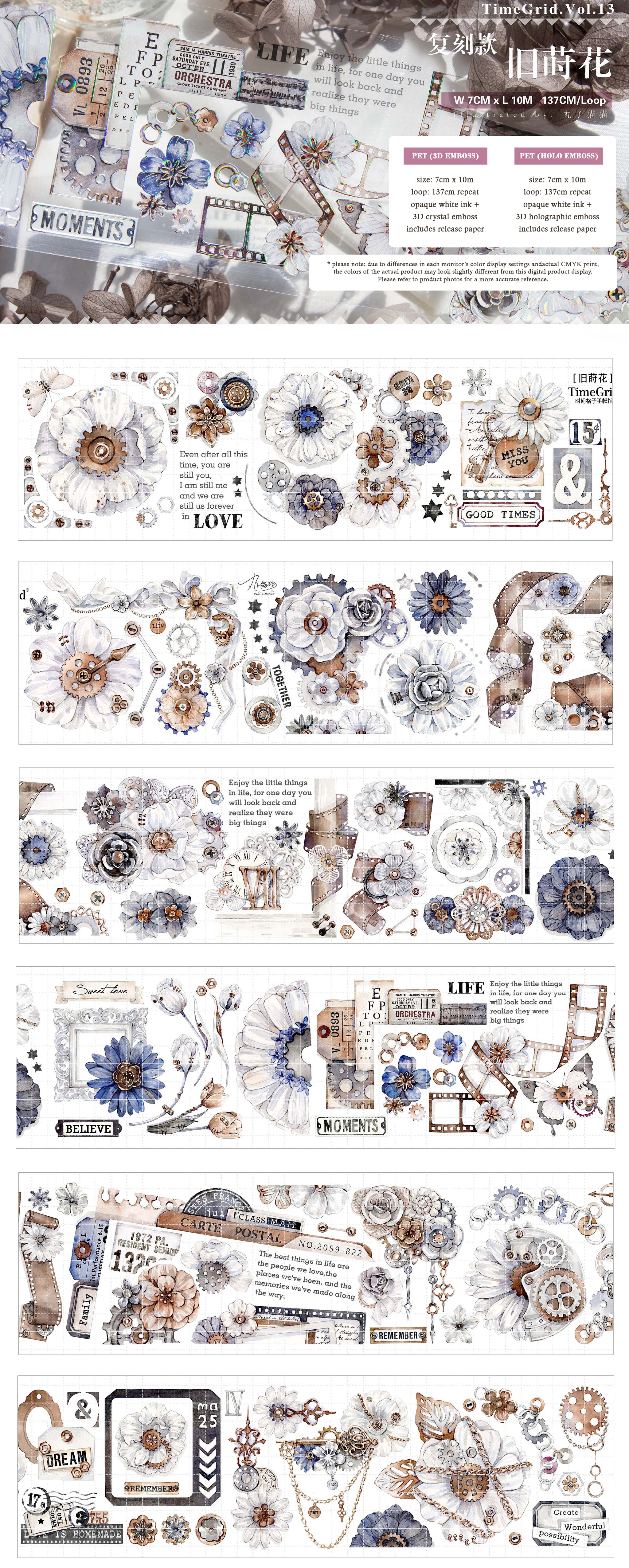 Timegrid Masking Tape: Old Flowers