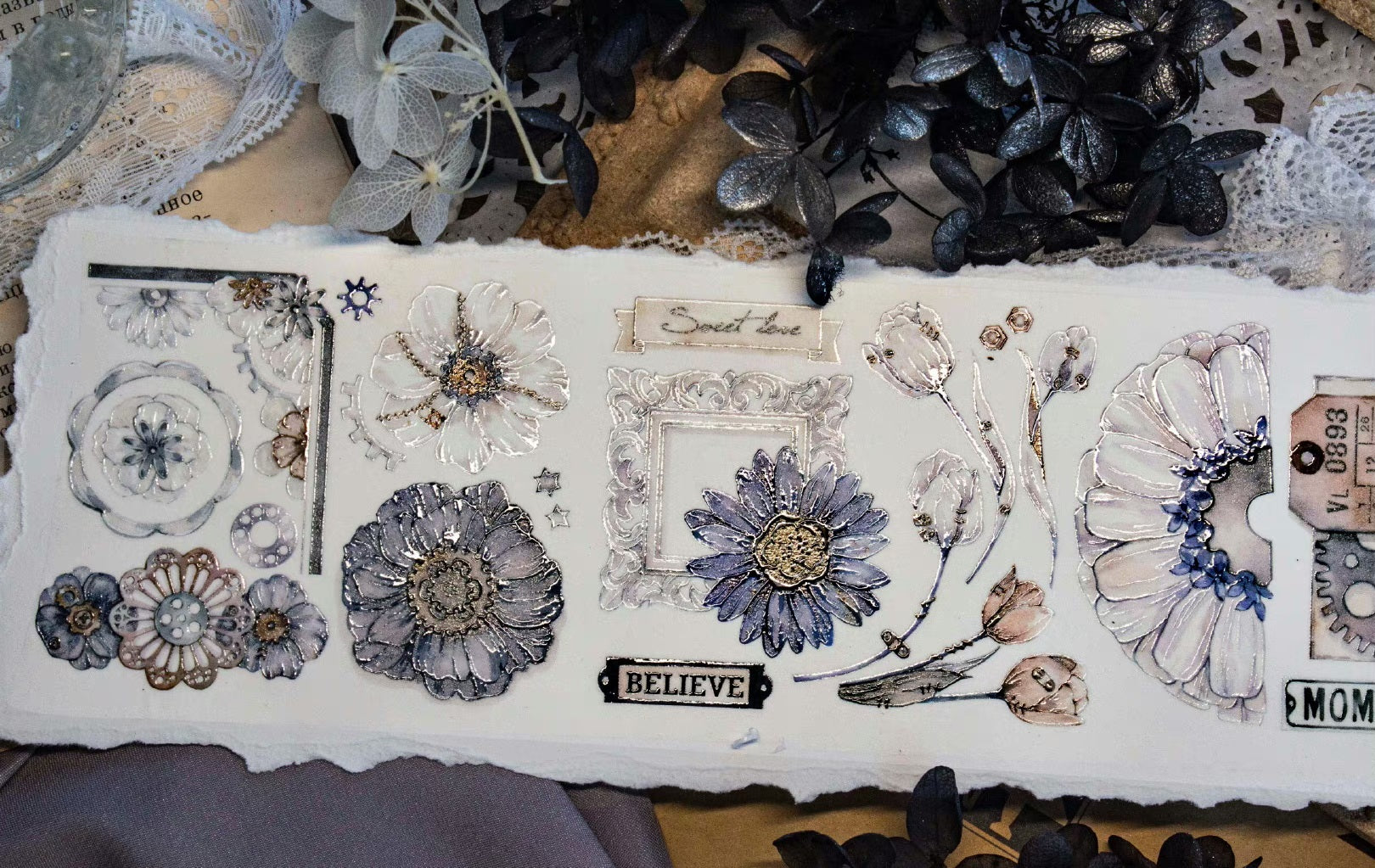 Timegrid Masking Tape: Old Flowers