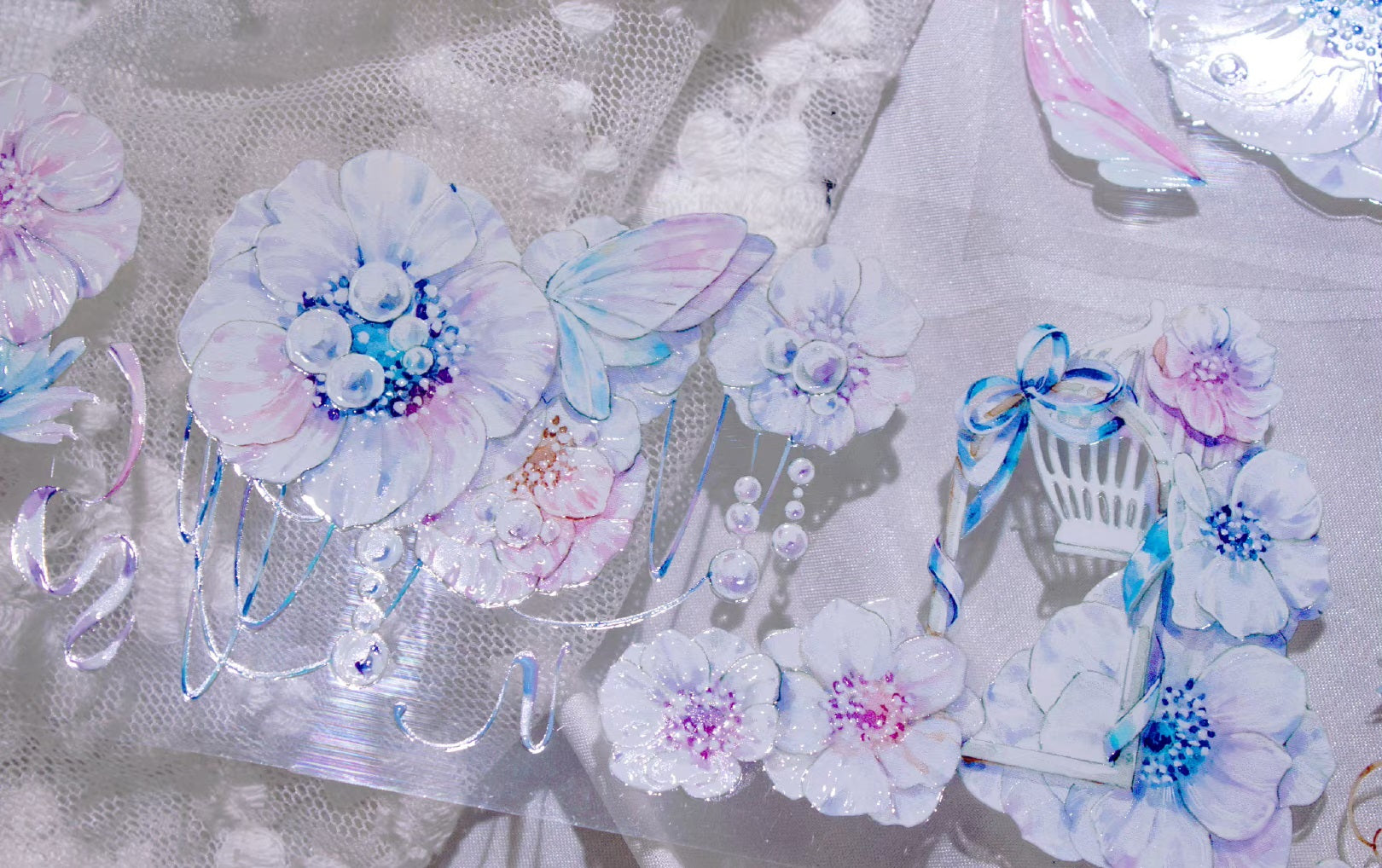 Timegrid Masking Tape: White Flower