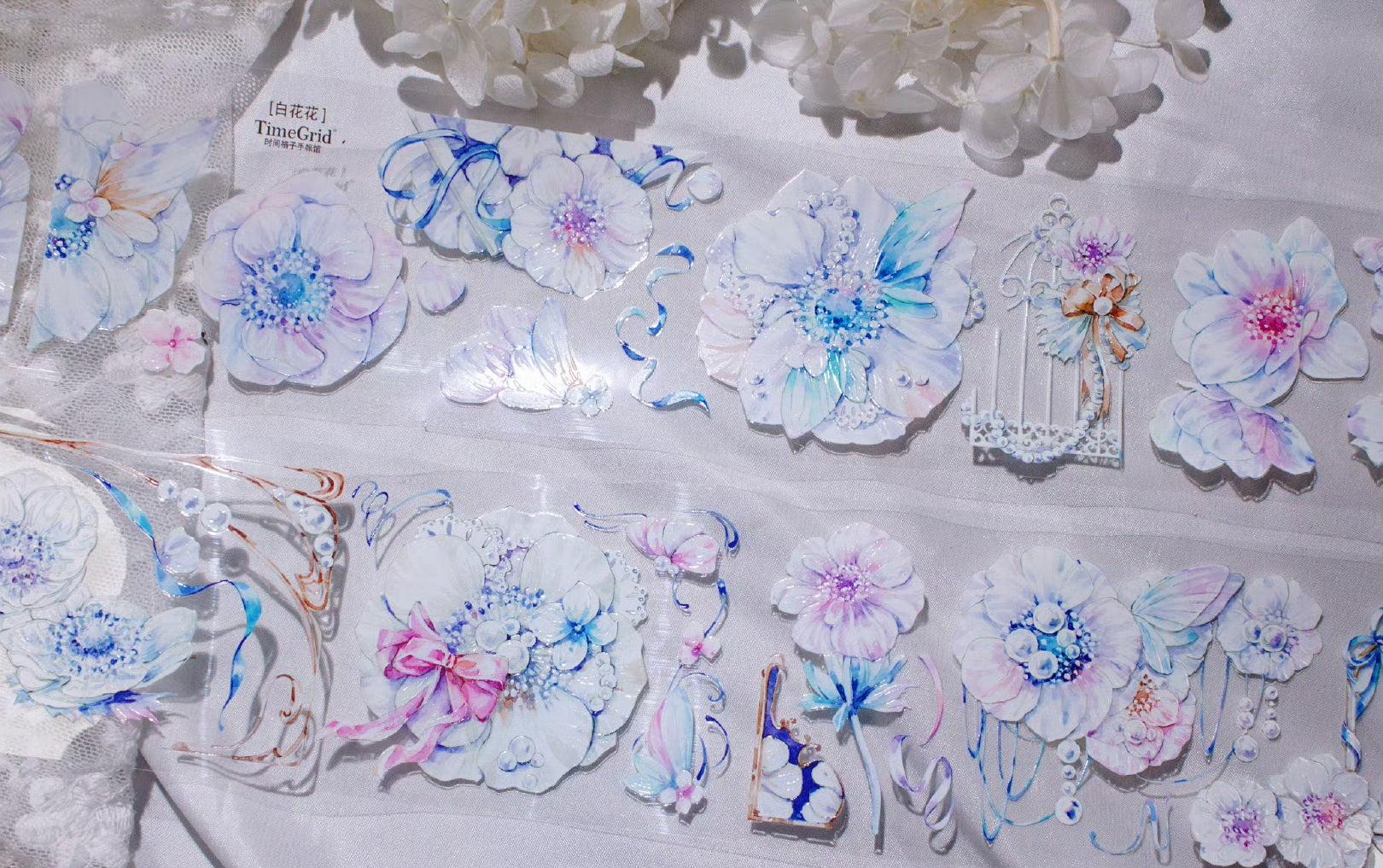 Timegrid Masking Tape: White Flower