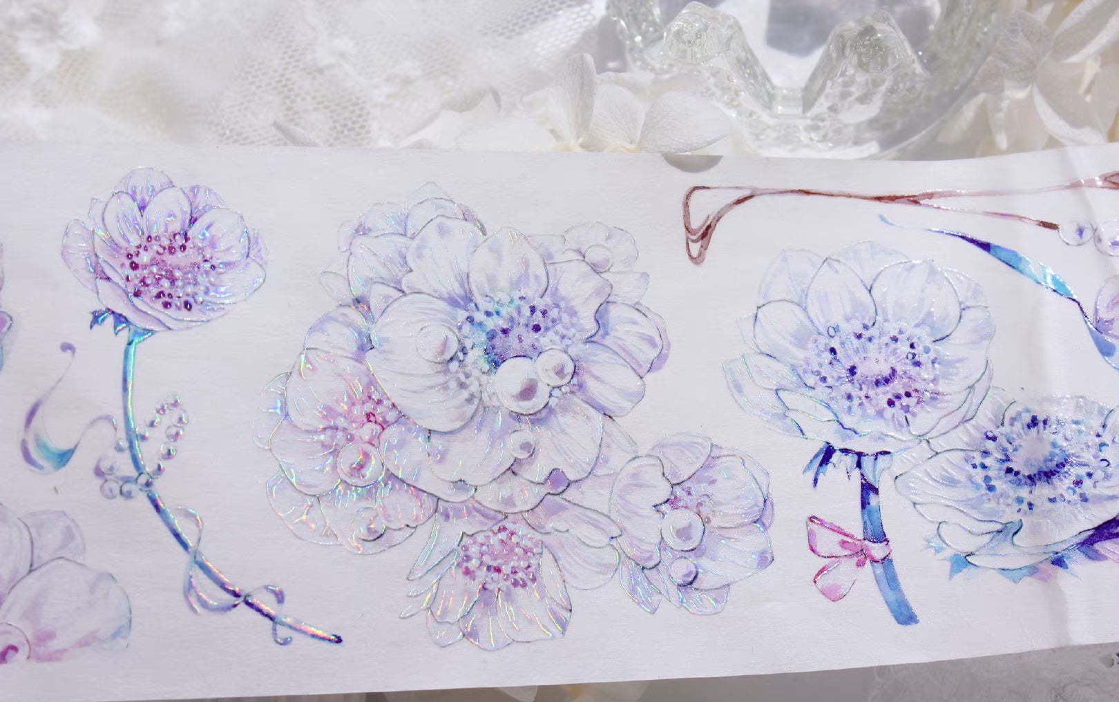 Timegrid Masking Tape: White Flower