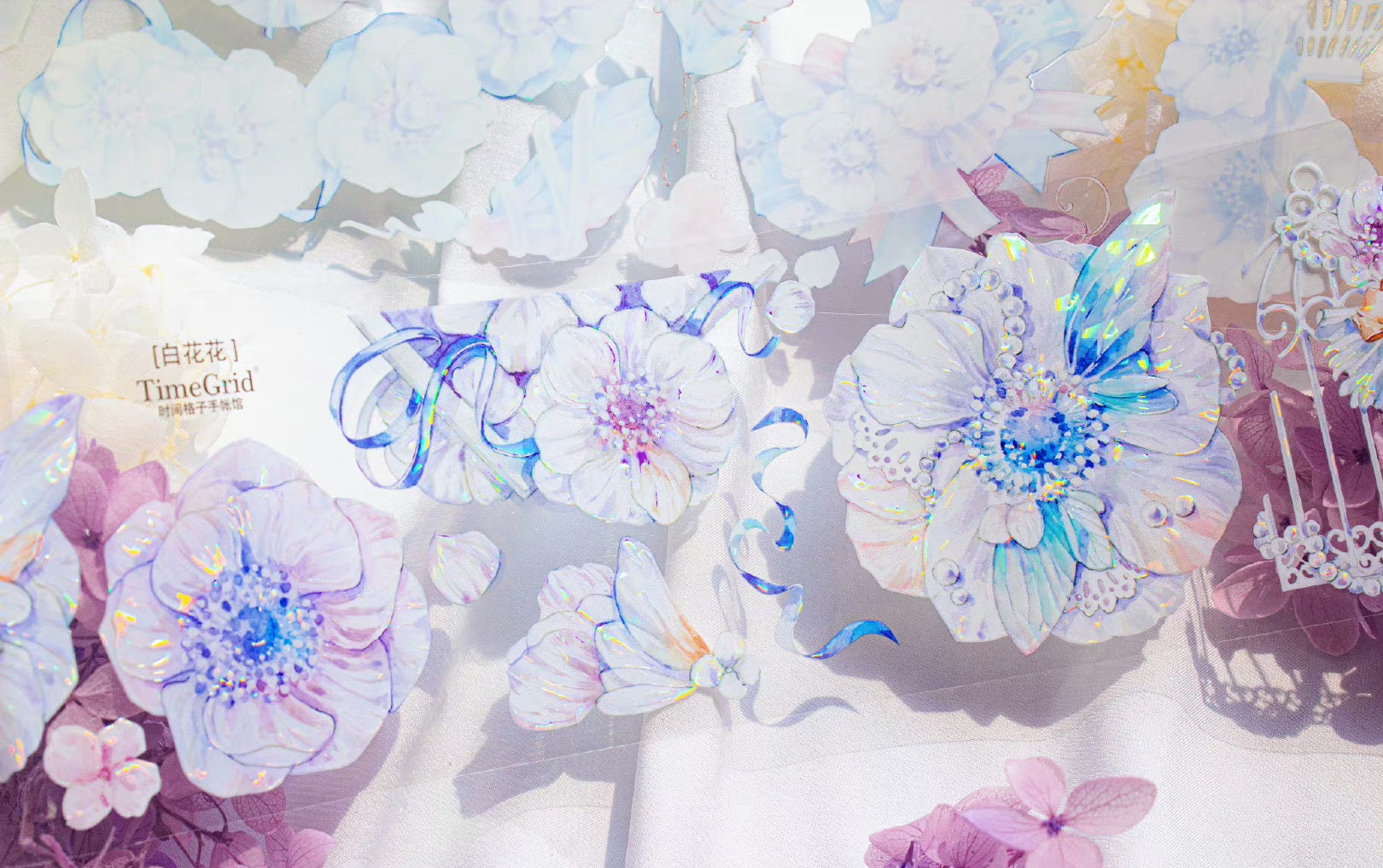 Timegrid Masking Tape: White Flower