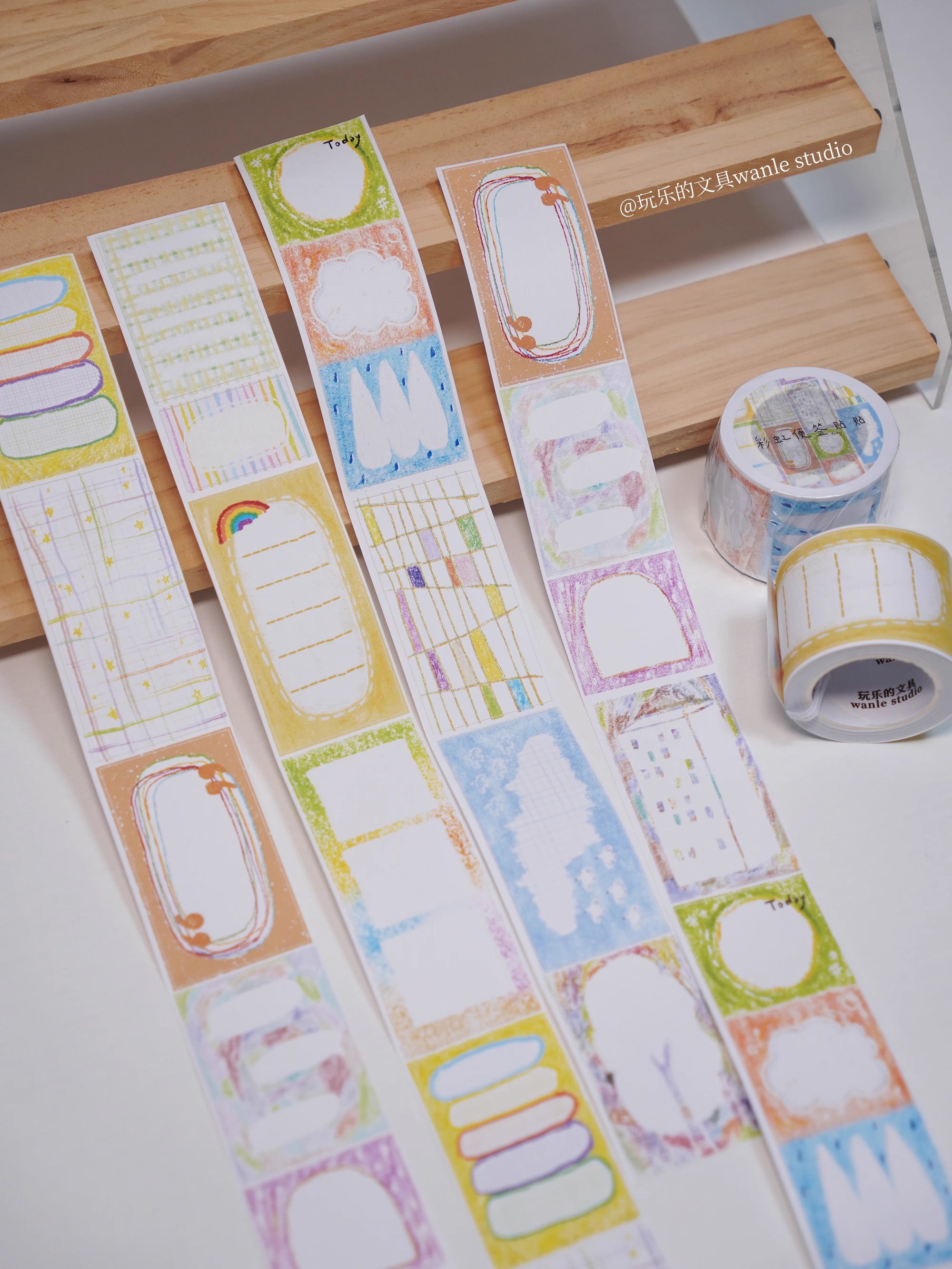 Wanle Studio Sticker Tape: Rainbow Memo