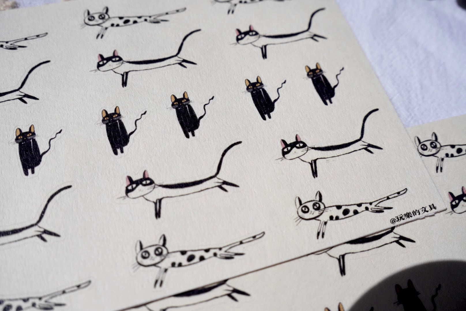 Wanle Studio Sticker Sheet: Black Cats