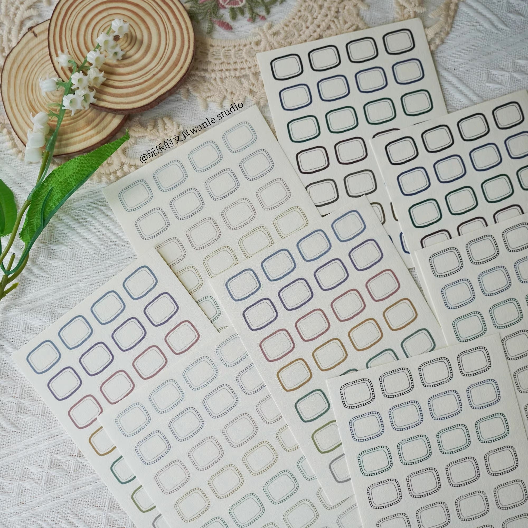 Wanle Studio Sticker Sheet: Rectangular Frames