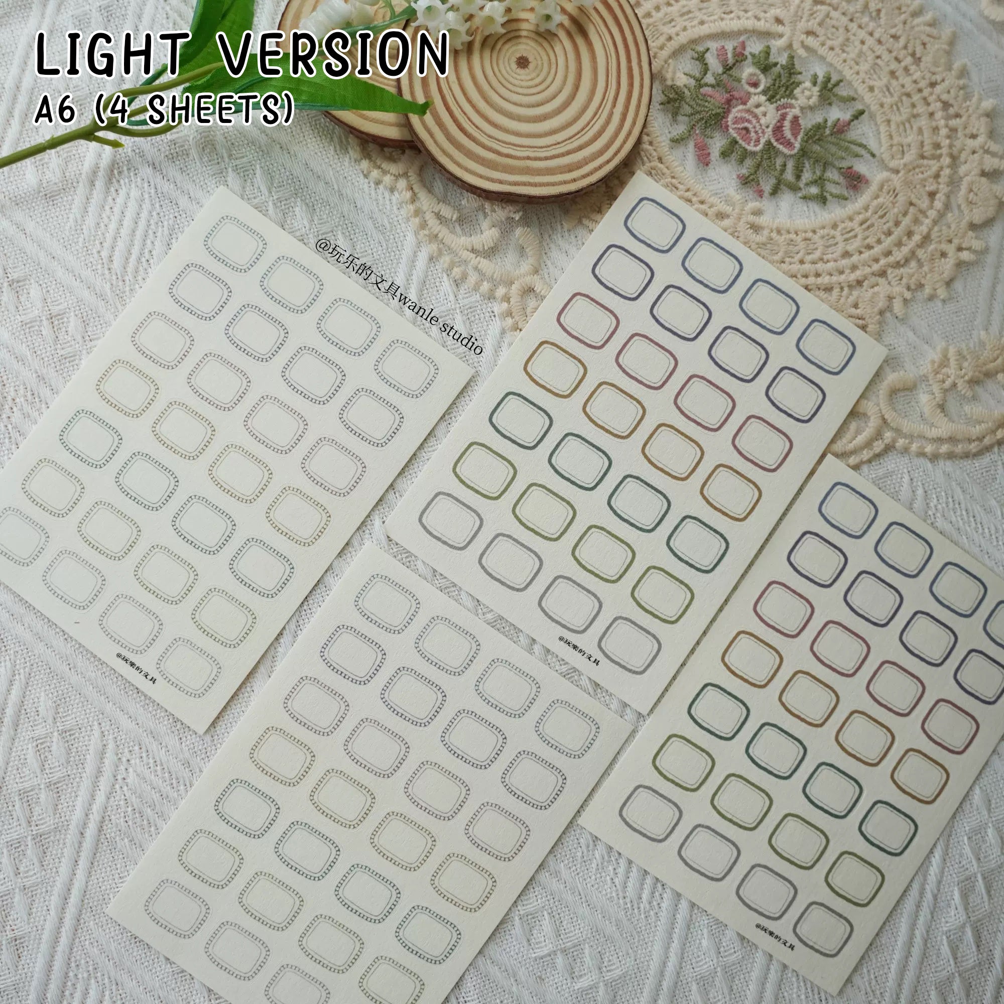 Wanle Studio Sticker Sheet: Rectangular Frames