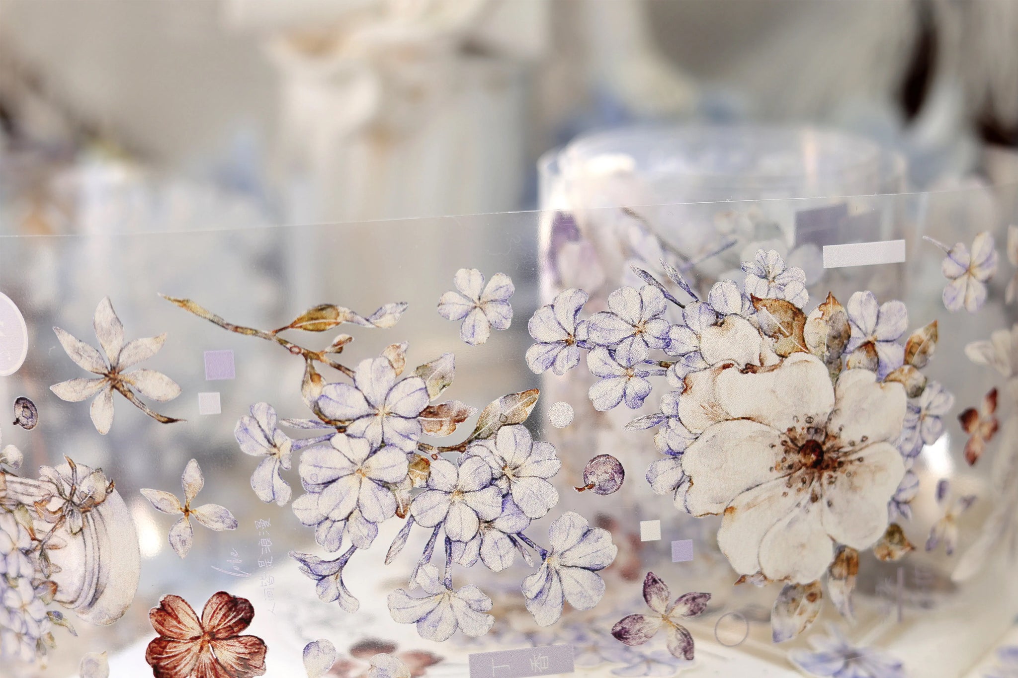 Xiaobai's House Masking Tape: Blue Snow Flowers