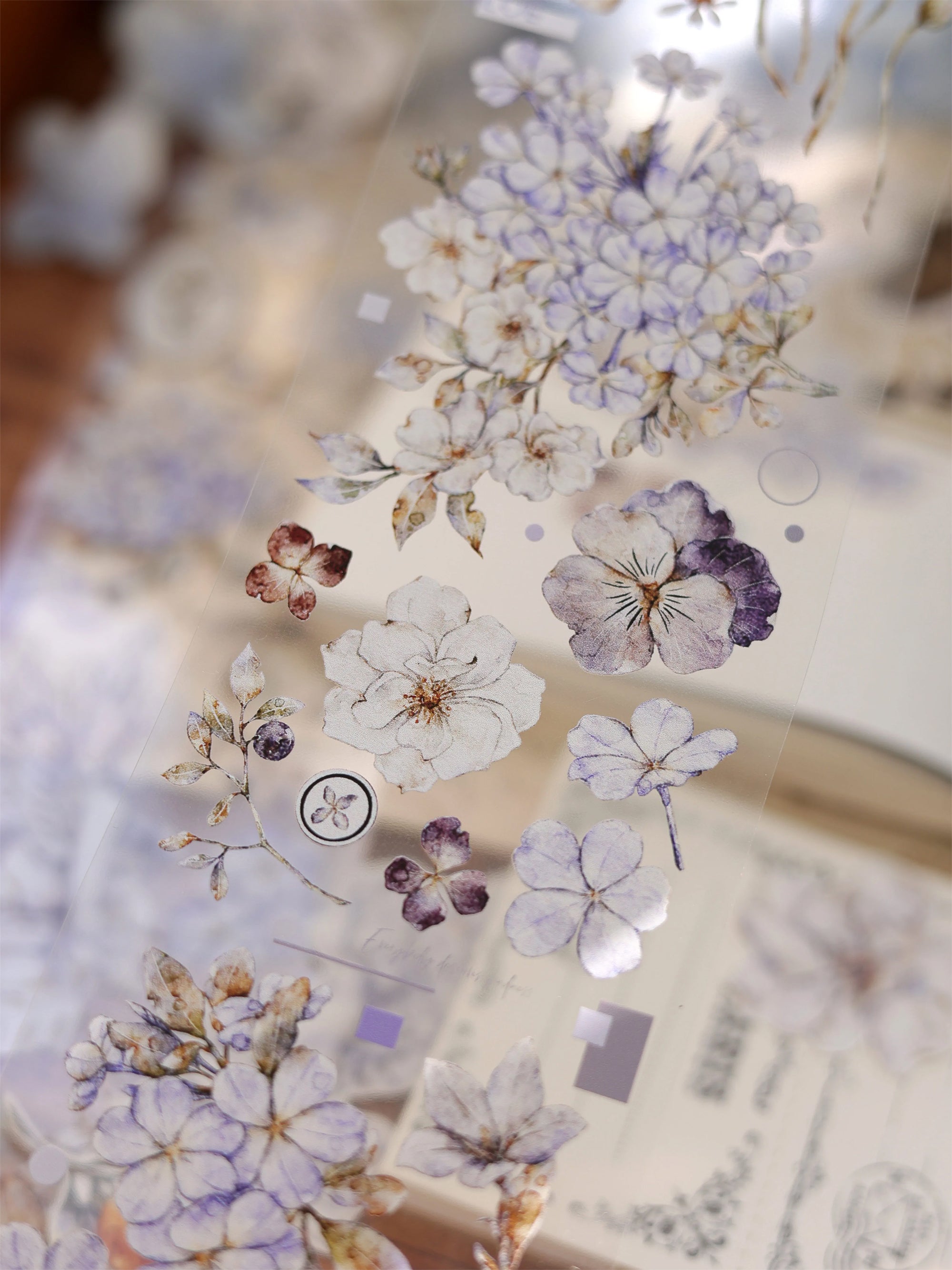 Xiaobai's House Masking Tape: Blue Snow Flowers