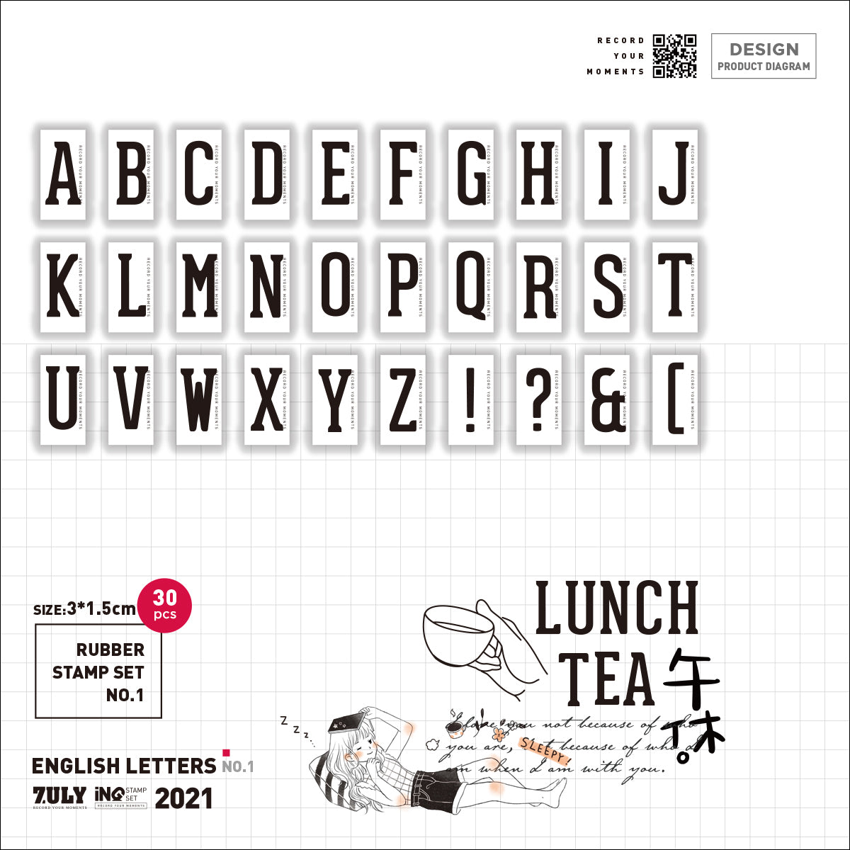 7ULY Rubber Stamp: Letters