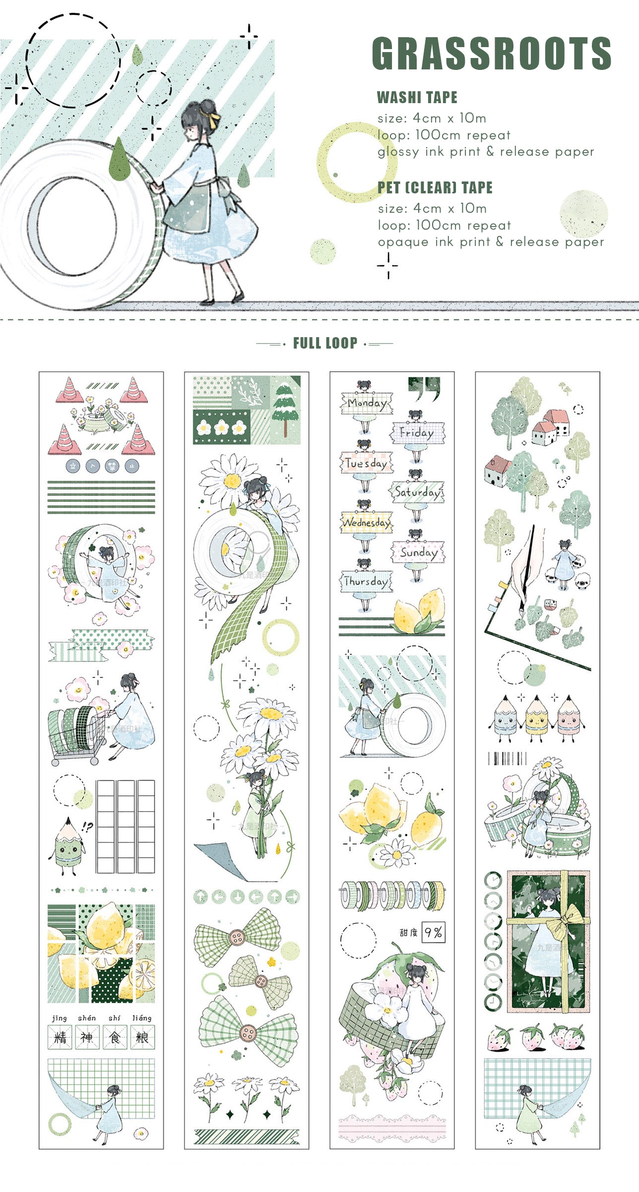 Nine to Nine Studio Masking Tape: Grassroots