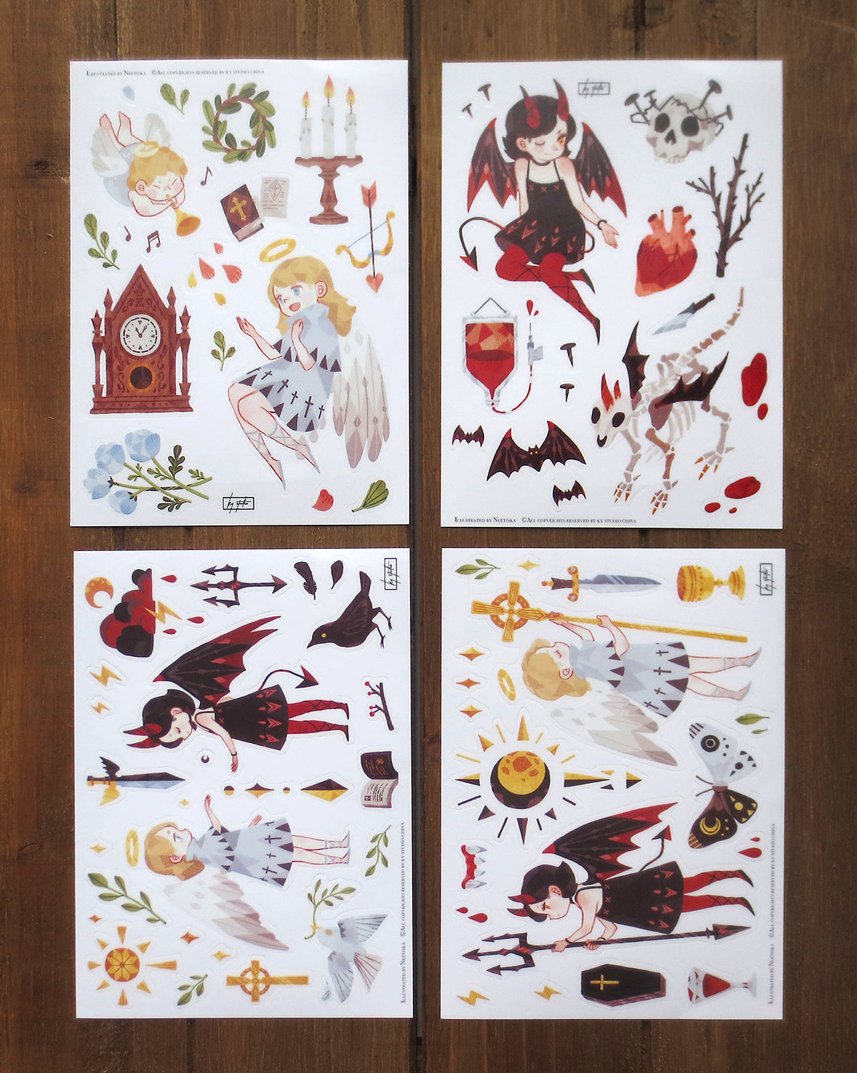 KY Studio: Angel and Demon Stickers Sheet