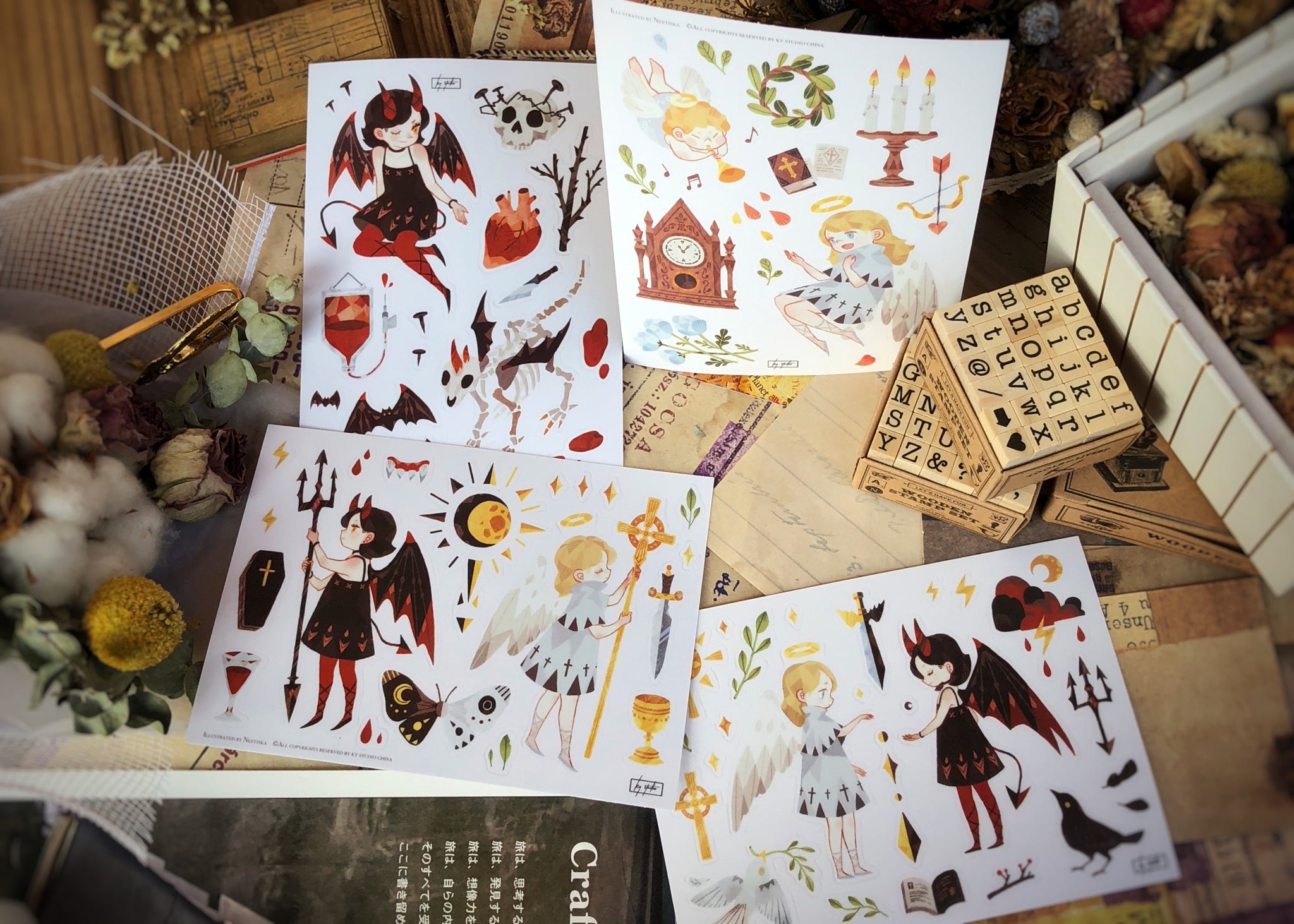 KY Studio: Angel and Demon Stickers Sheet