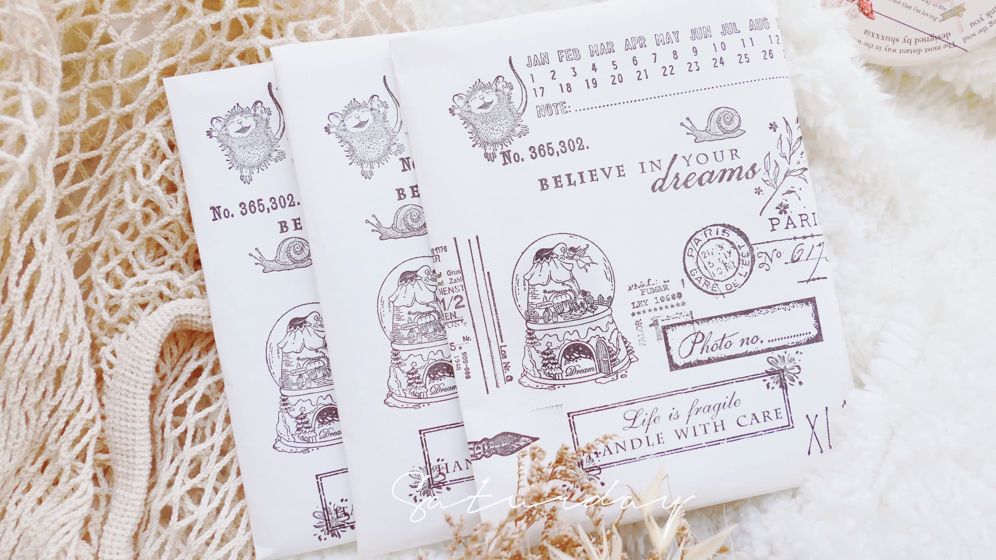 Anna Stationery: World Inside a Snow Globe Series Stamps
