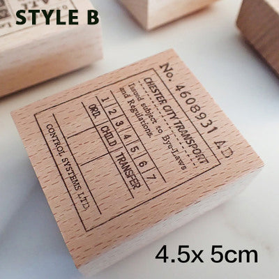 Transit Tickets Wooden Stamps