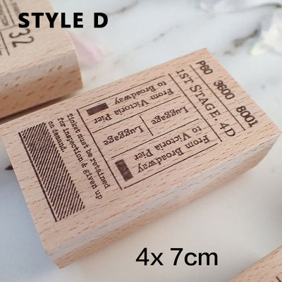 Transit Tickets Wooden Stamps