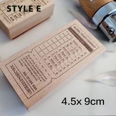 Transit Tickets Wooden Stamps
