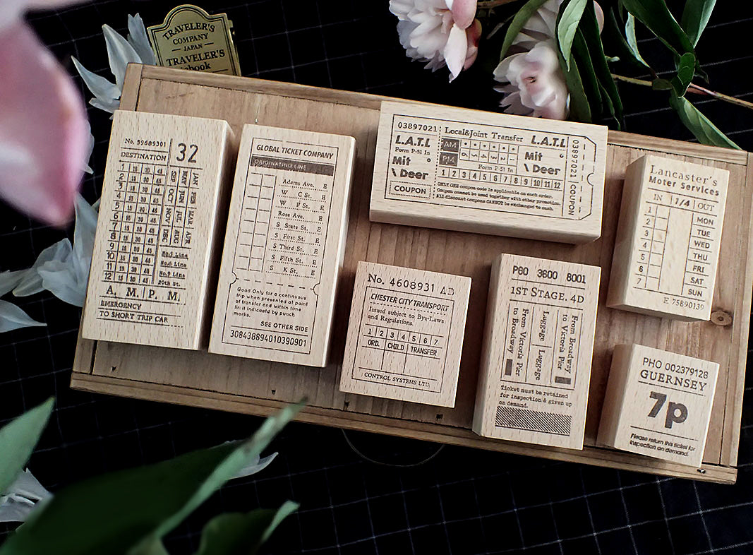 Transit Tickets Wooden Stamps