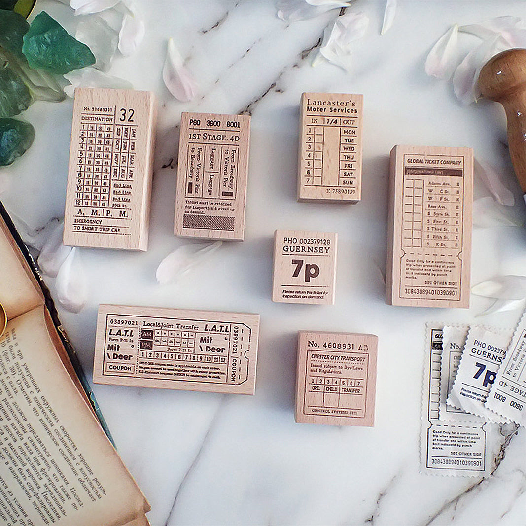 Transit Tickets Wooden Stamps
