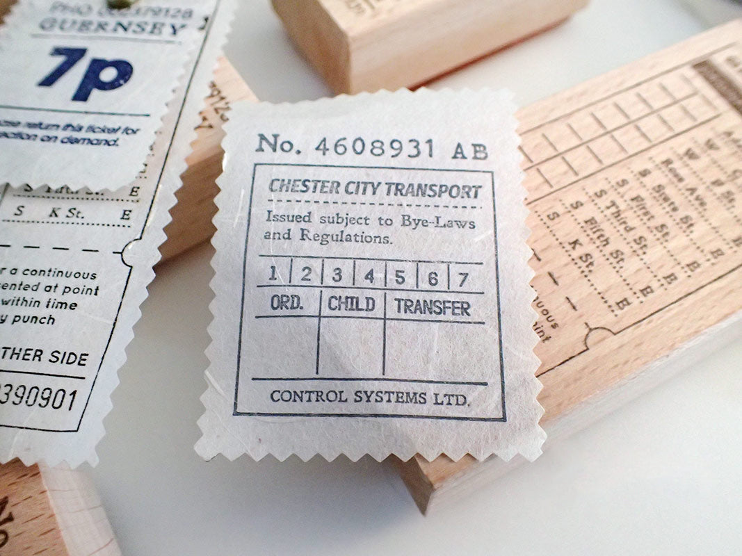 Transit Tickets Wooden Stamps