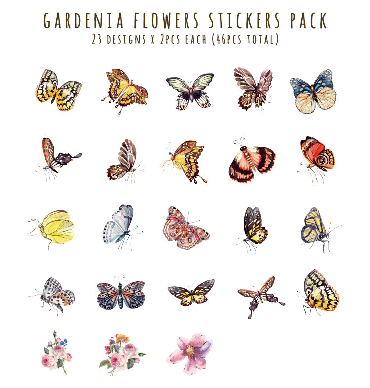 Butterfly Garden Box Sticker Set