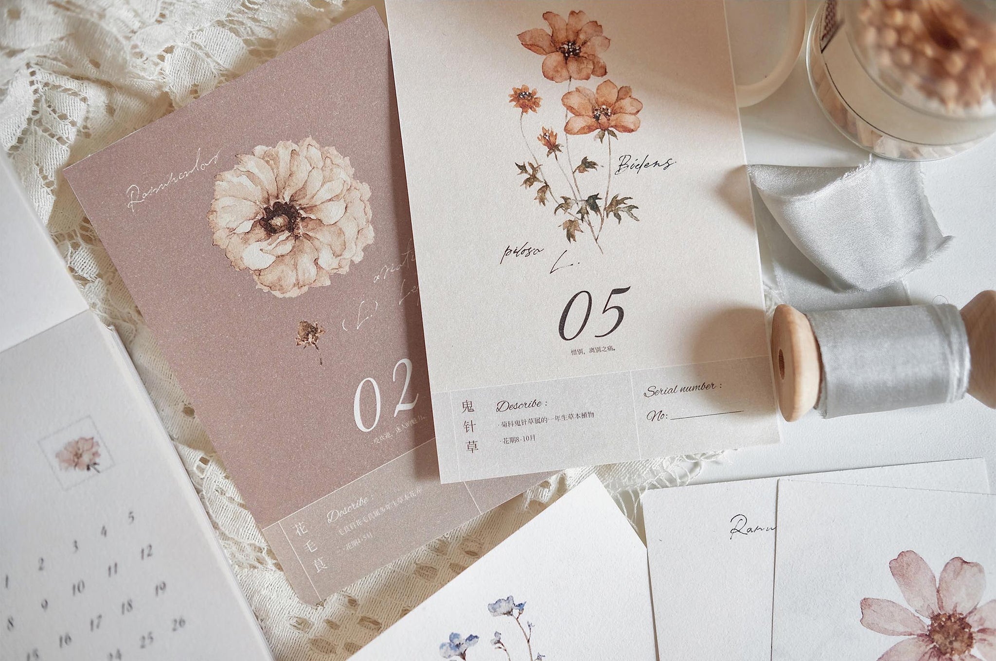 Freckles Tea Calendar: Flower Illustration