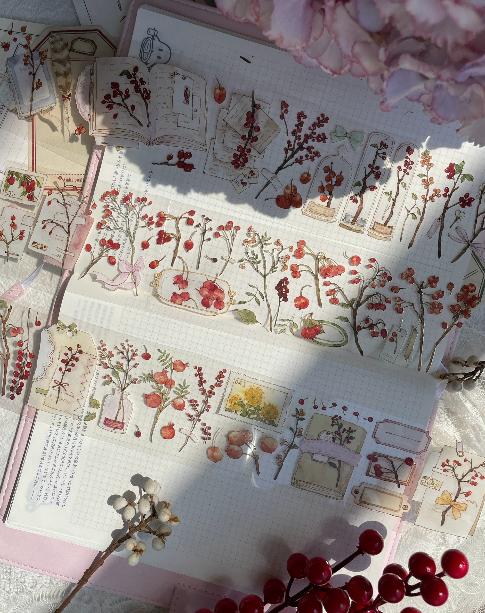 Castle of Clouds Clear Tape: Red Berries