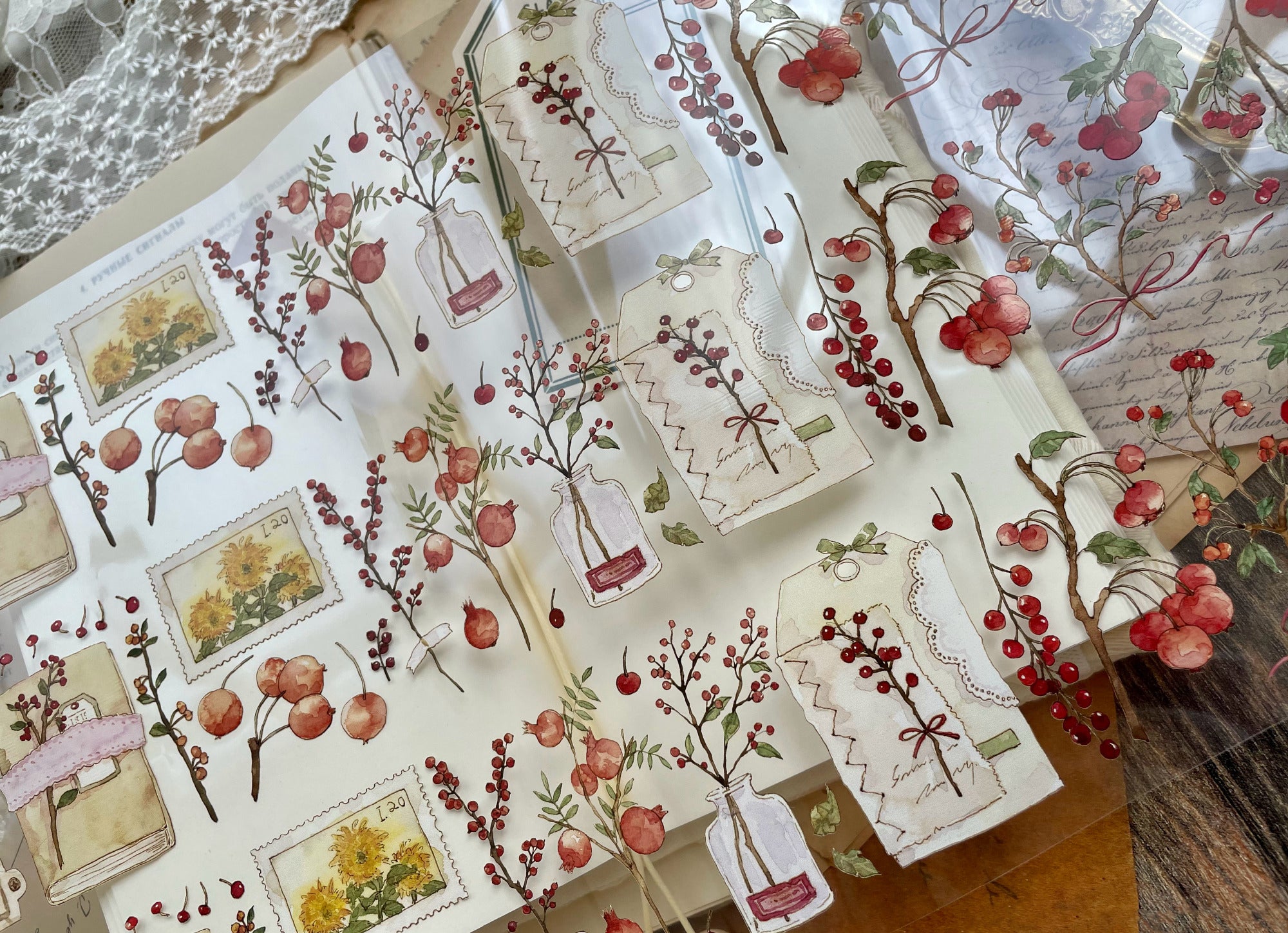 Castle of Clouds Clear Tape: Red Berries