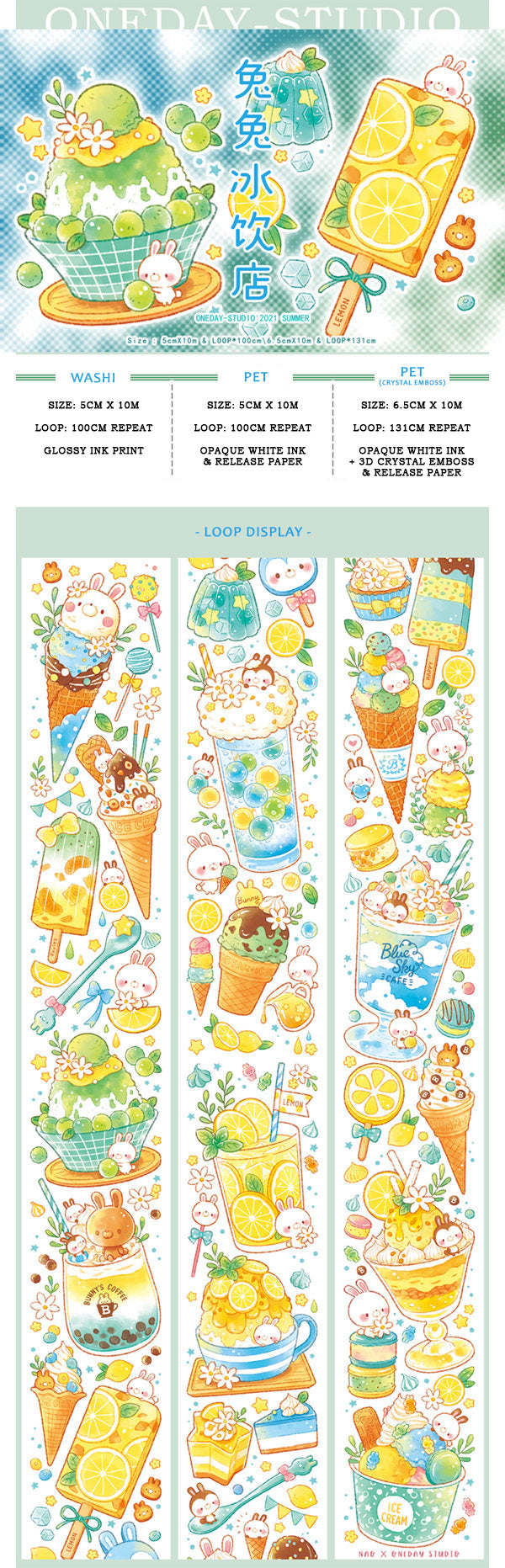 Cat Knows All Masking Tape: Bunny Ice Dessert