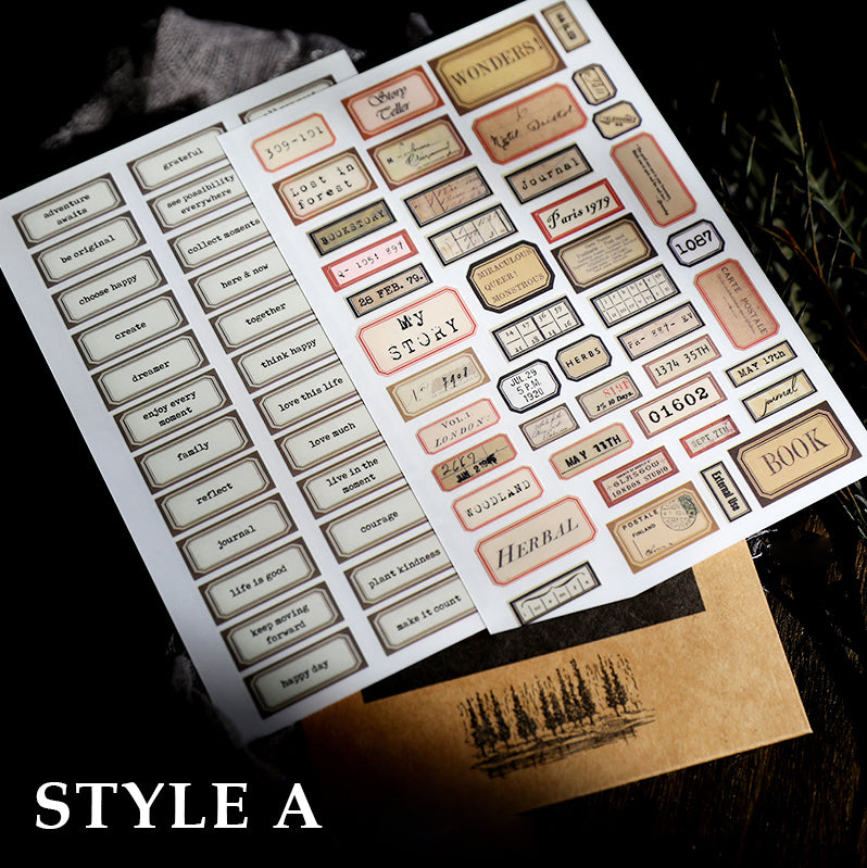 Botanical and Vintage Themed Rub On Stickers