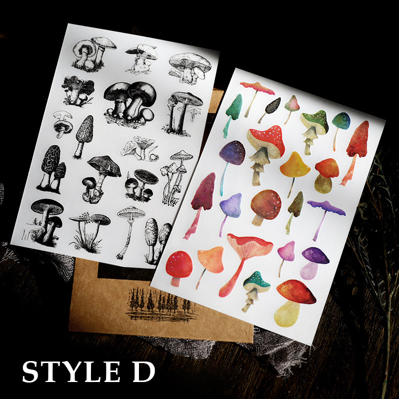 Botanical and Vintage Themed Rub On Stickers