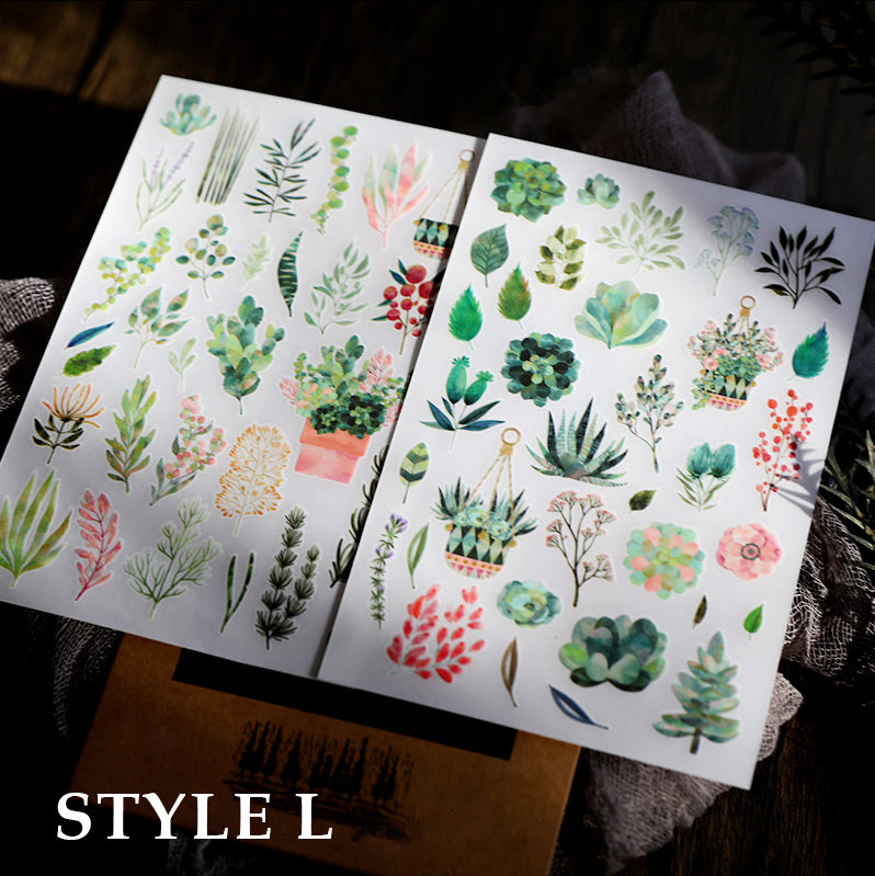 Botanical and Vintage Themed Rub On Stickers
