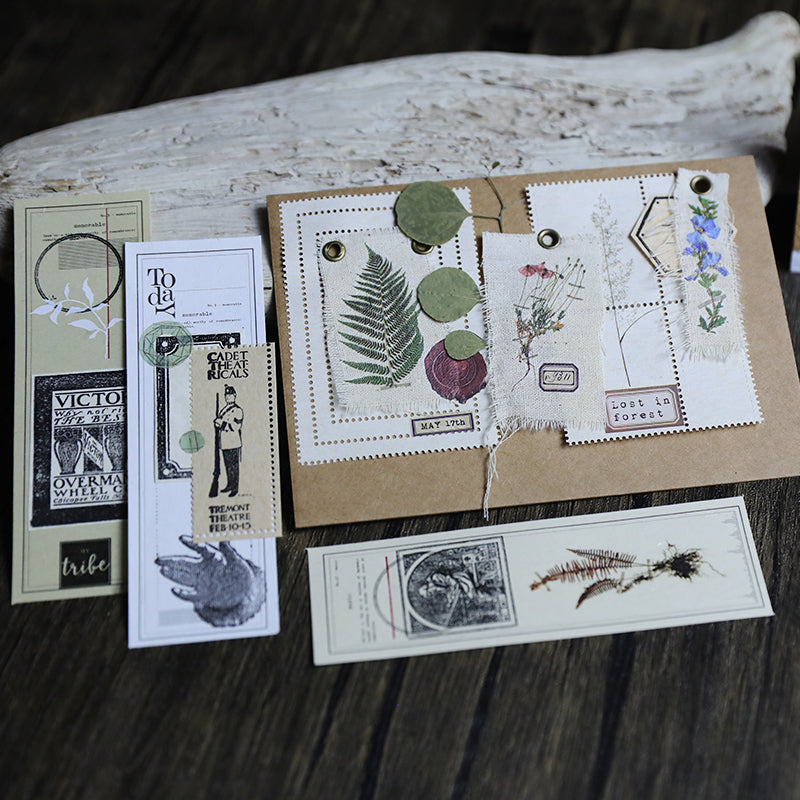 Botanical and Vintage Themed Rub On Stickers