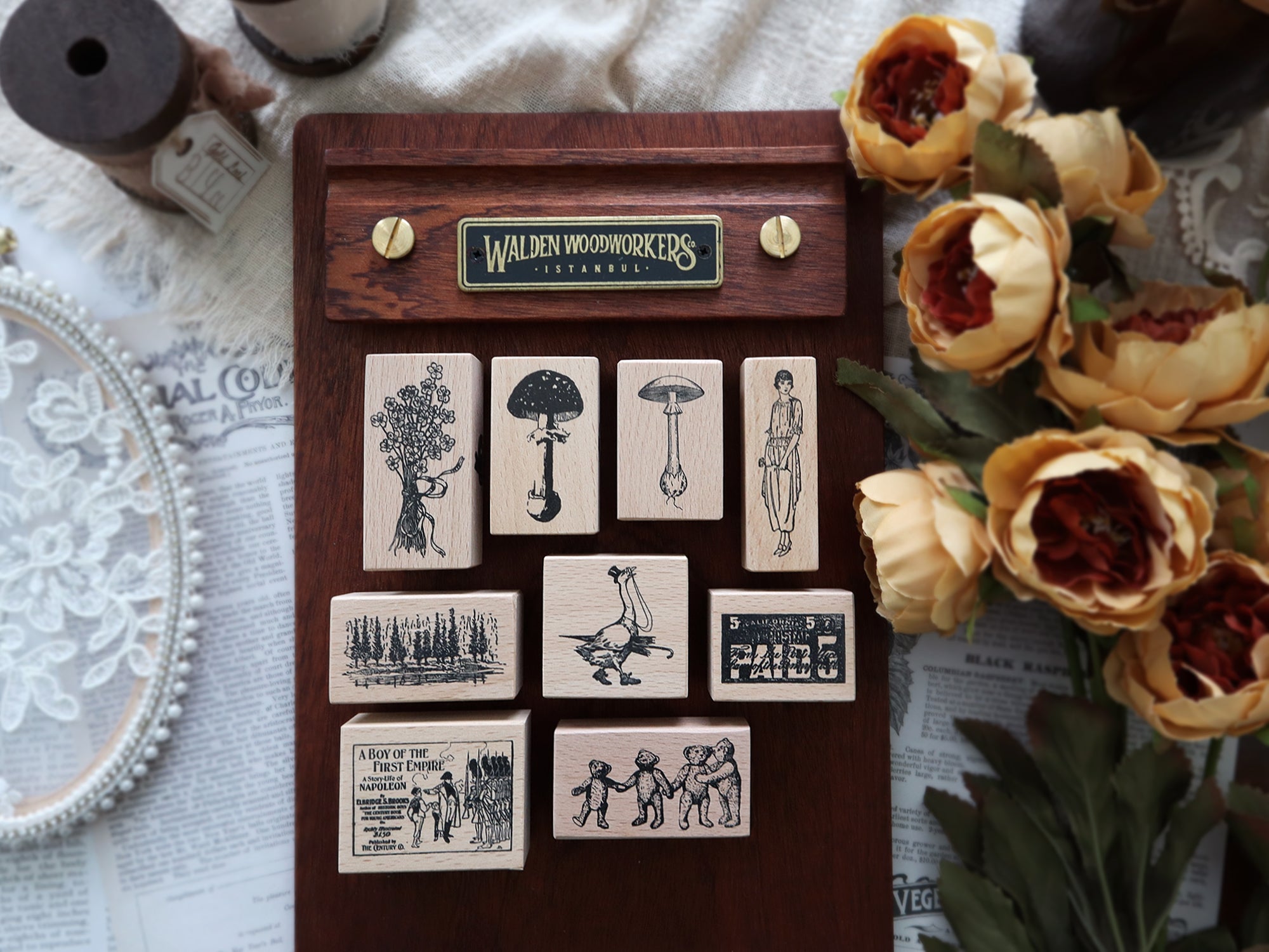 Cheeserabbit Studio: Vintage Illustration Wooden Stamps