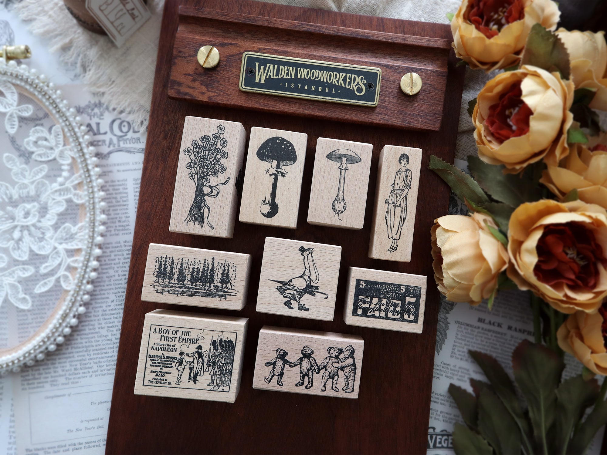 Cheeserabbit Studio: Vintage Illustration Wooden Stamps
