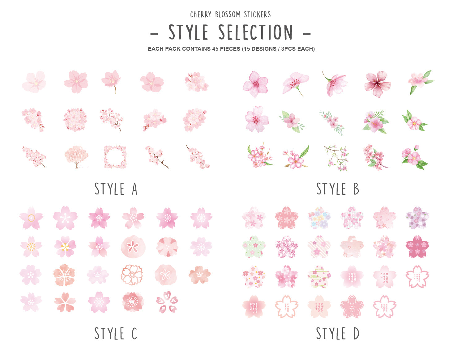 Cherry Blossom Box Stickers Set B