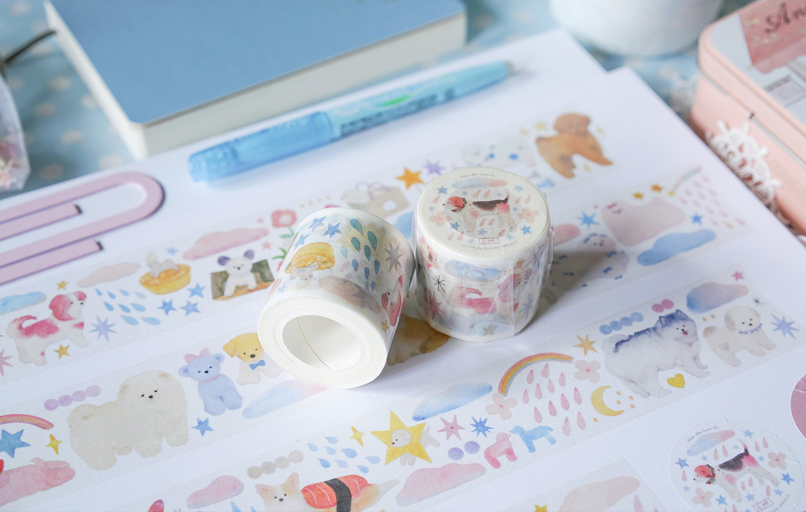 KY Studio Masking Tape: Cloud Fluff Dogs