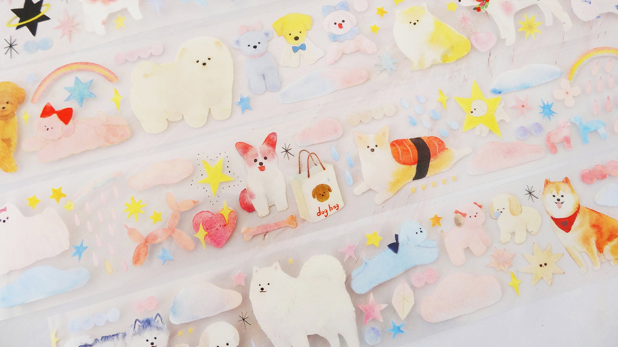 KY Studio Masking Tape: Cloud Fluff Dogs